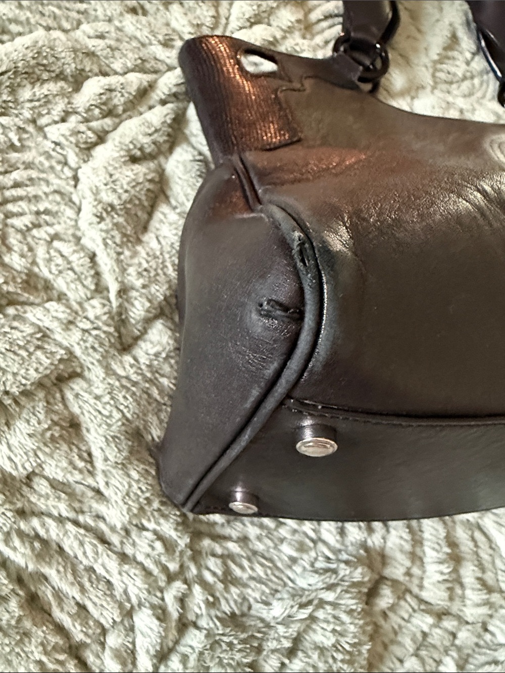 Cartier Dark Black Leather Shoulder Bag - Picture 2 of 14